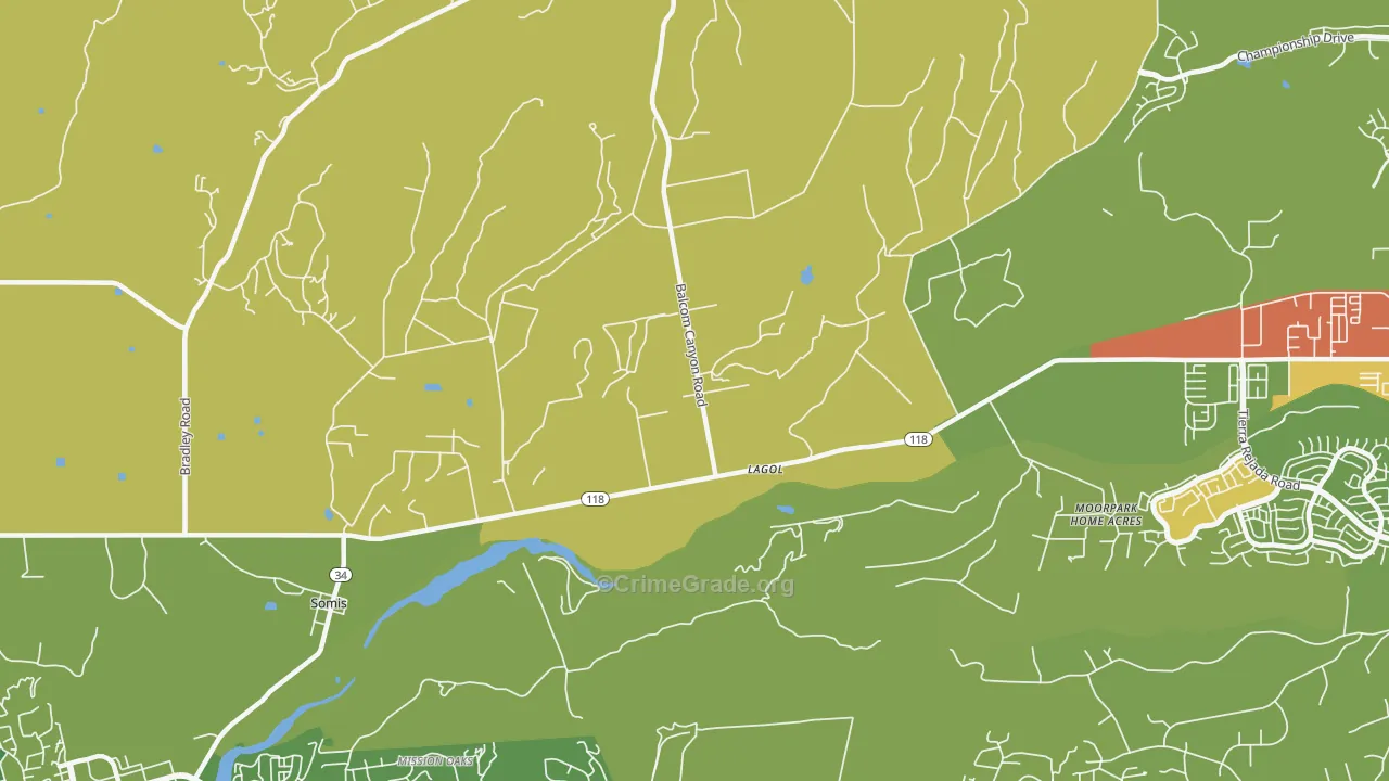 Moorpark Home Acres, CA Map of Vandalism Rates