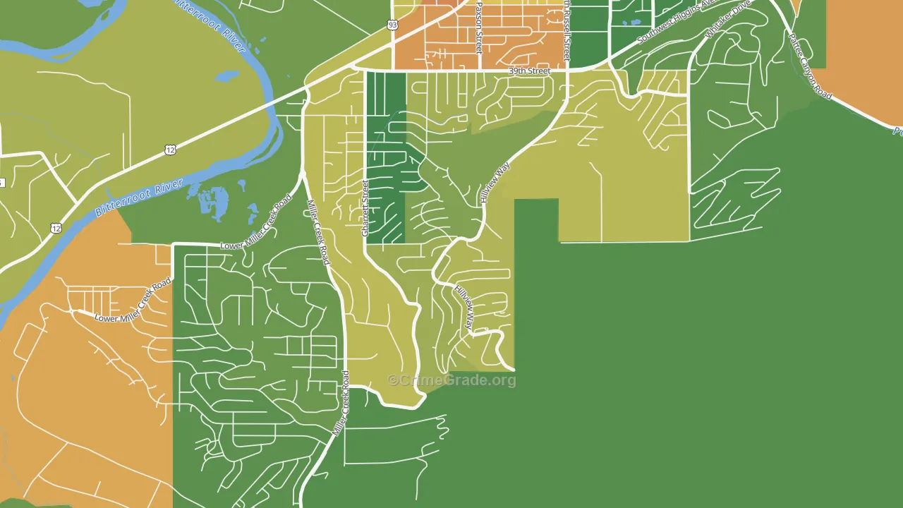 Moose Can Gully, Missoula, MT Map of Vandalism Rates