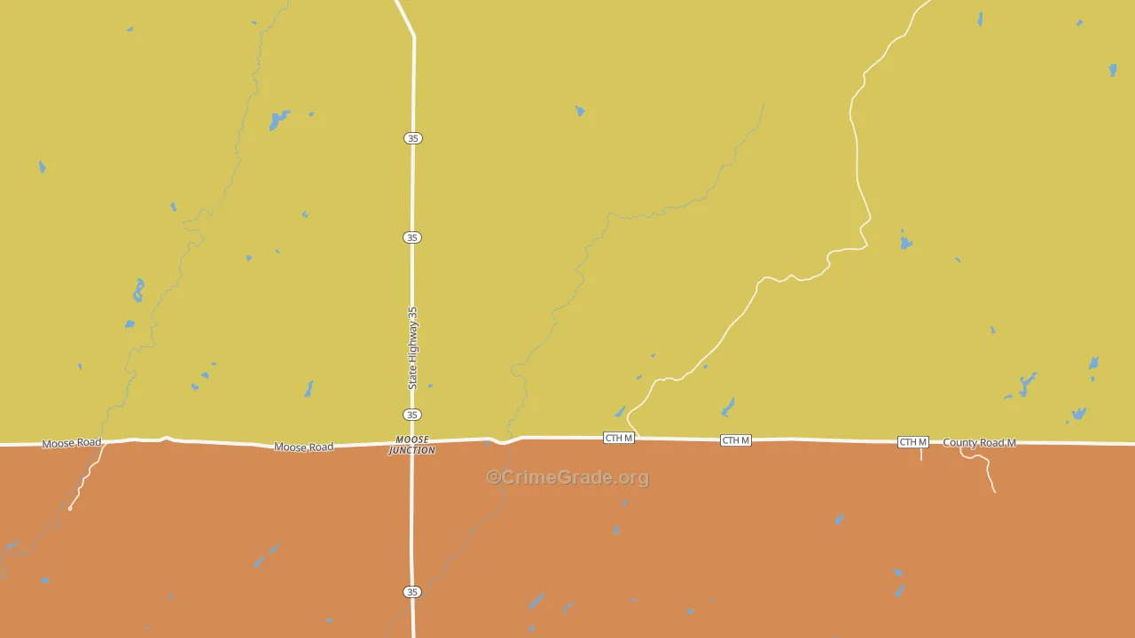 Moose Junction, WI Map of Vandalism Rates