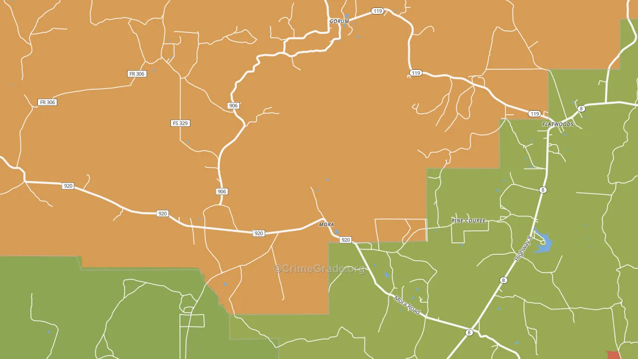 Mora, LA Map of Vandalism Rates