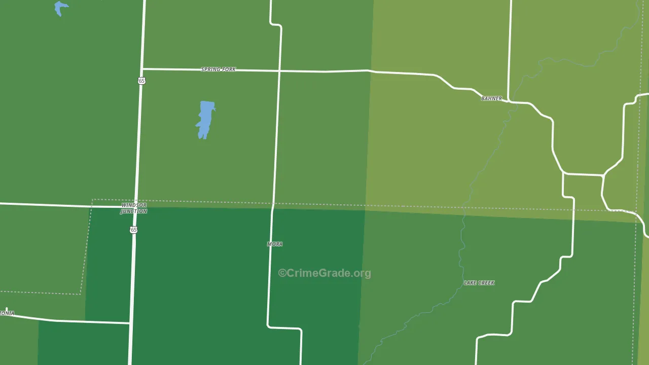 Mora, MO Map of Vandalism Rates