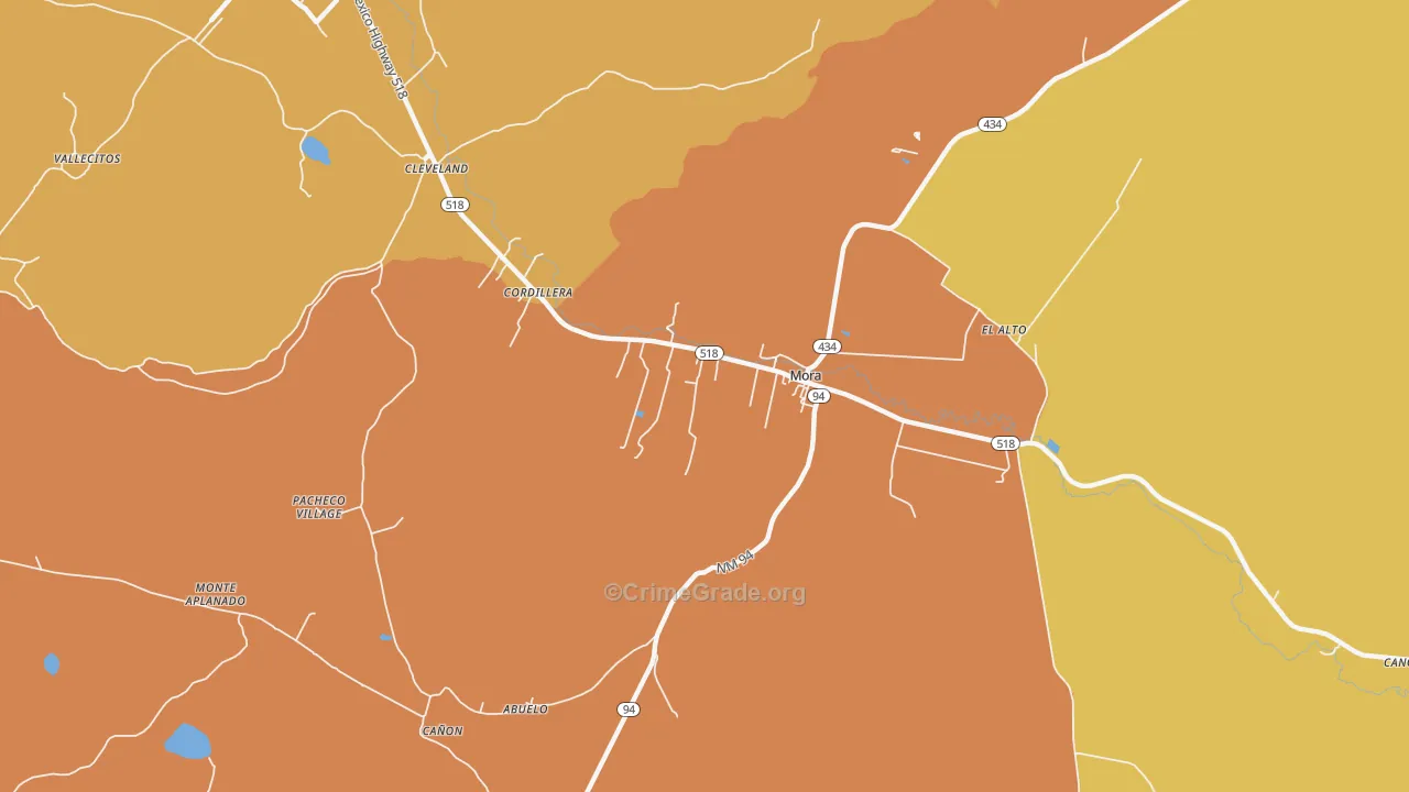 Mora, NM Map of Vandalism Rates