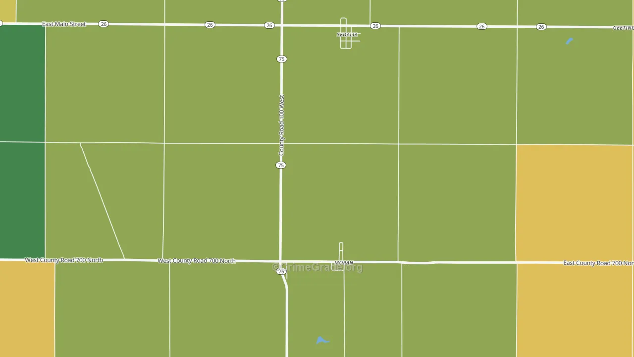 Moran, IN Map of Vandalism Rates