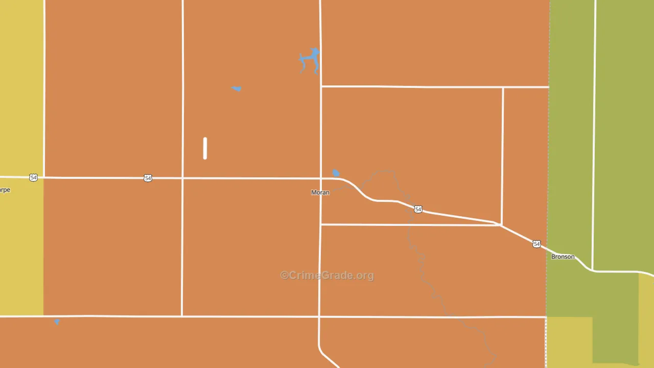 Moran, KS Map of Vandalism Rates
