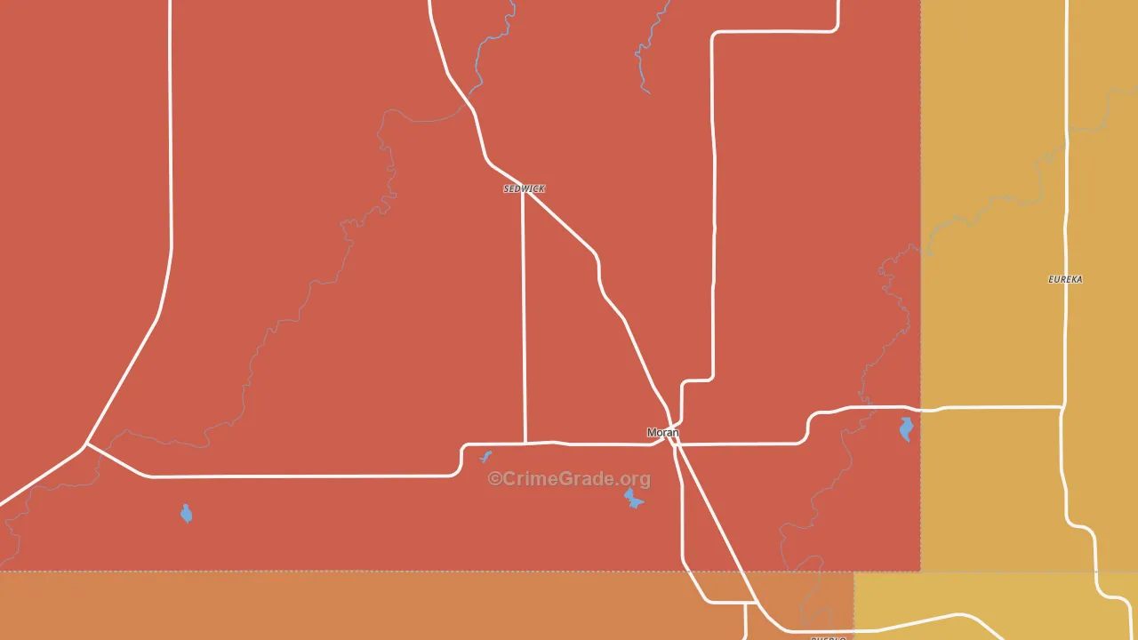 Moran, TX Map of Vandalism Rates