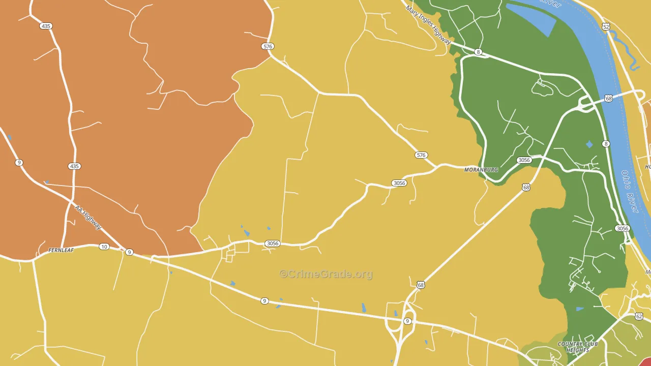 Moranburg, KY Map of Vandalism Rates