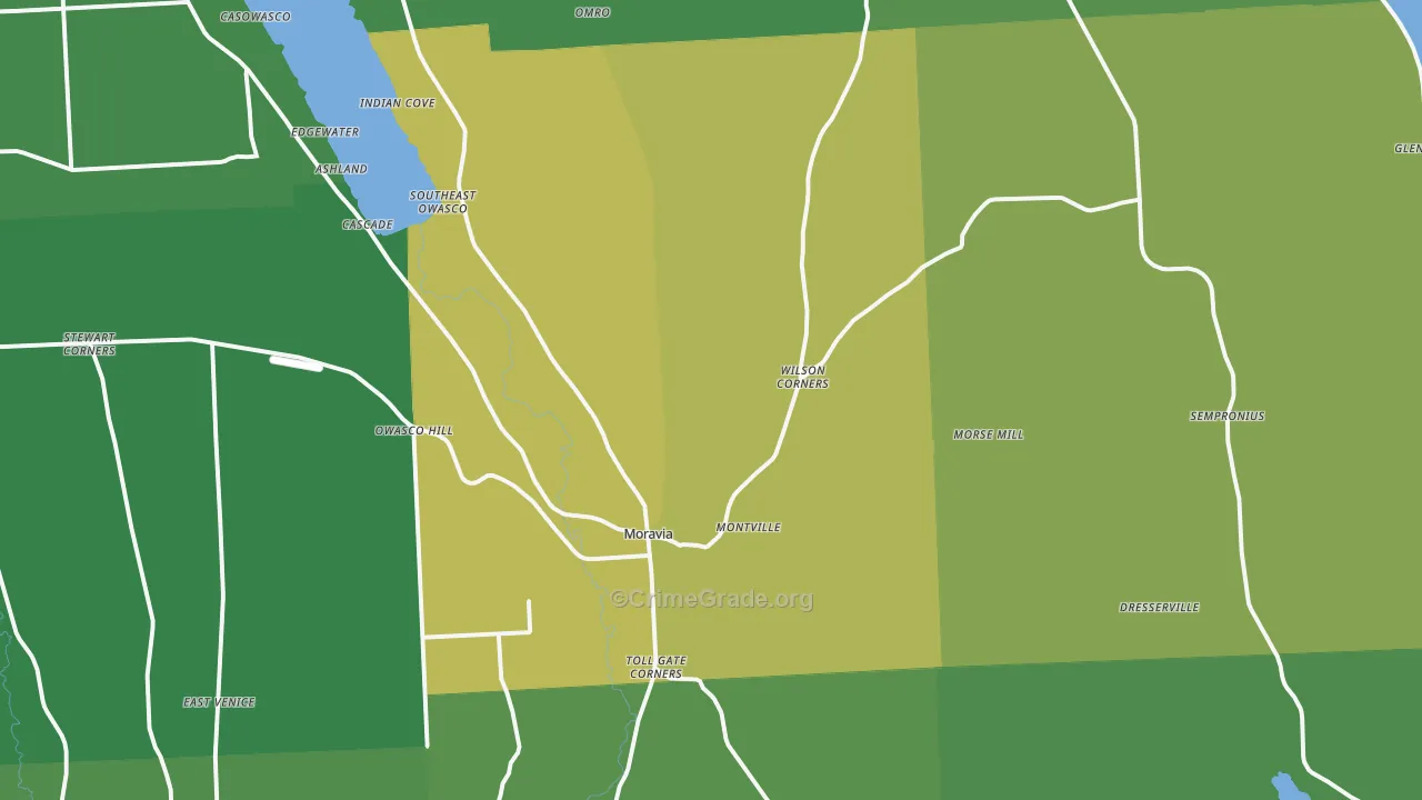 Moravia, NY Map of Vandalism Rates