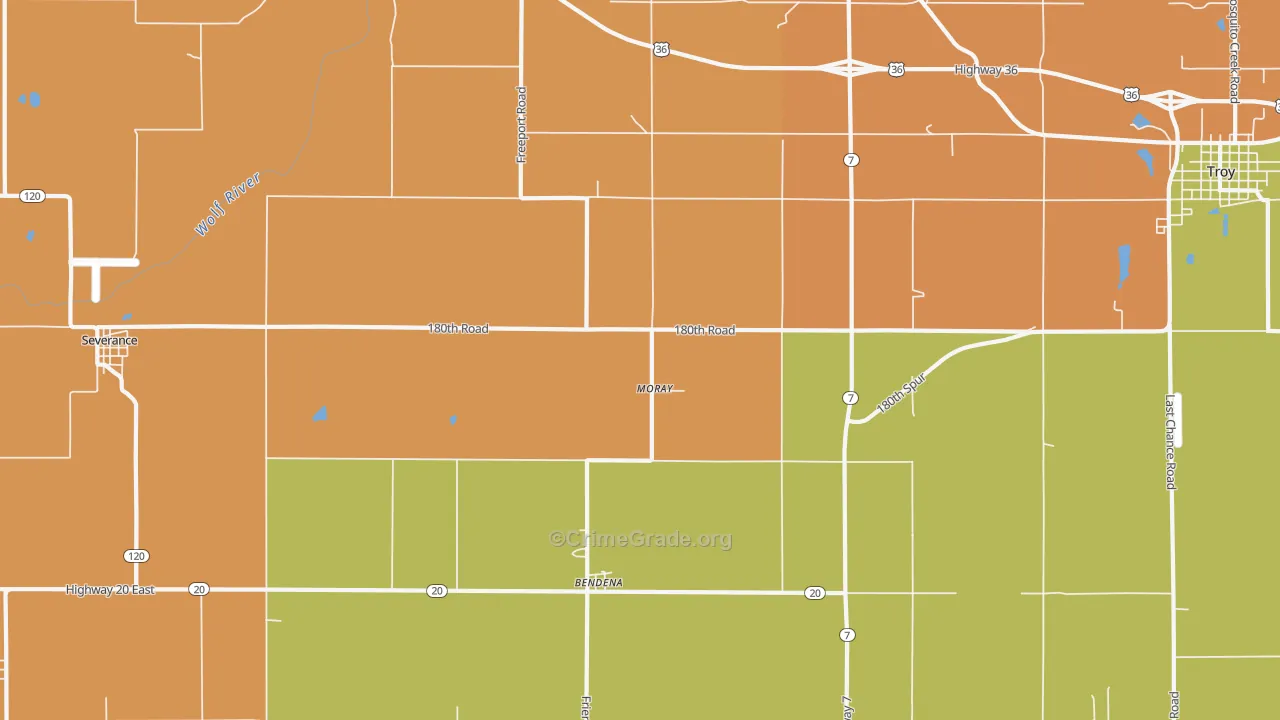 Moray, KS Map of Vandalism Rates