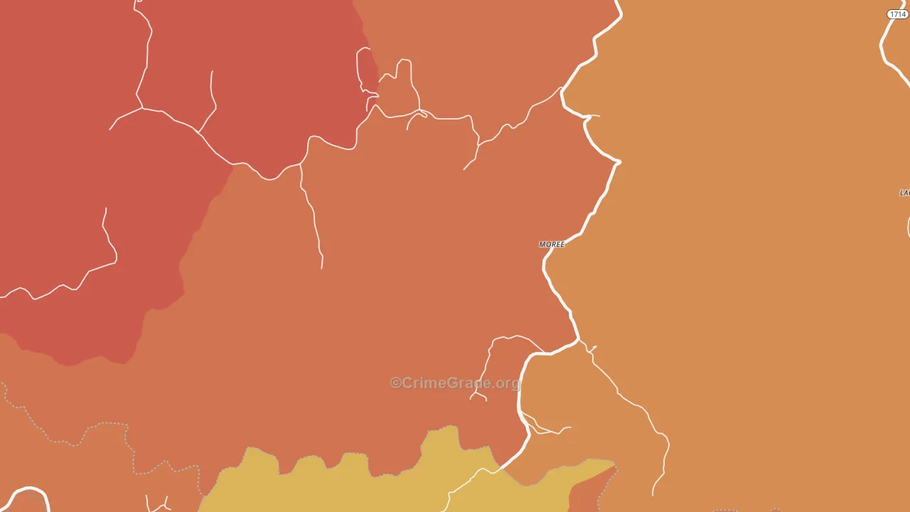 Moree, KY Map of Vandalism Rates