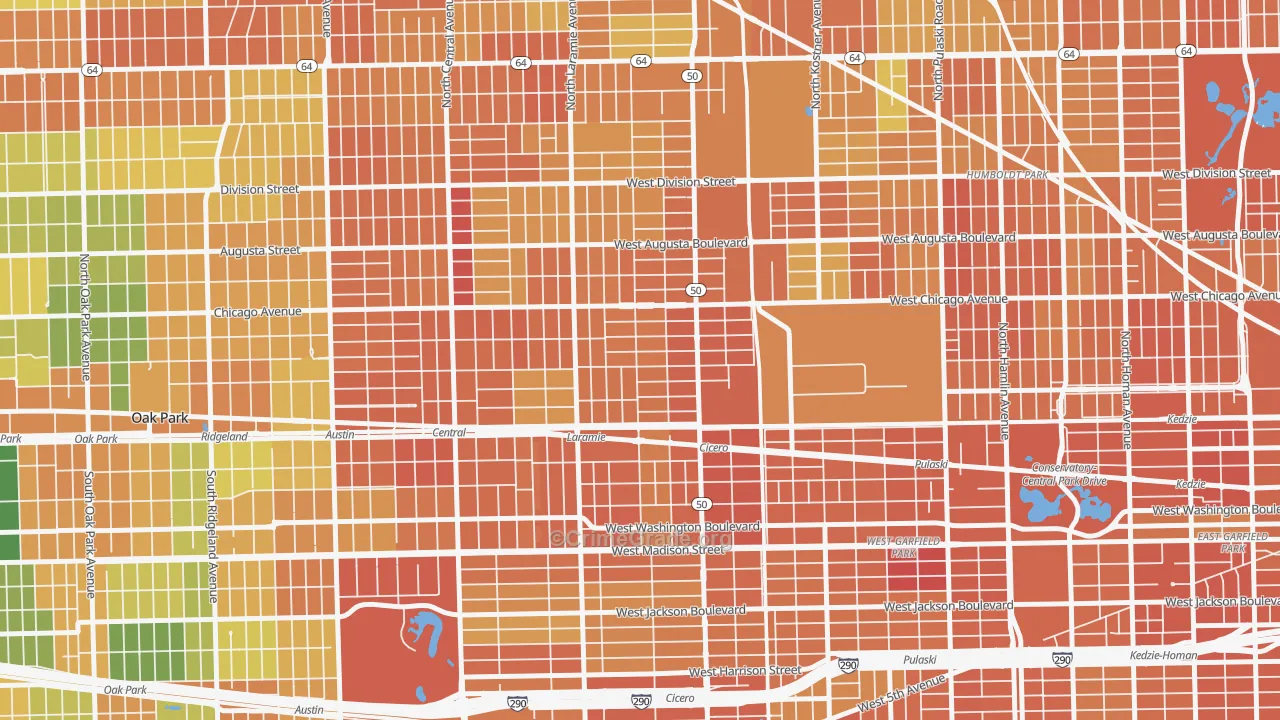 Moreland, Chicago, IL Map of Vandalism Rates