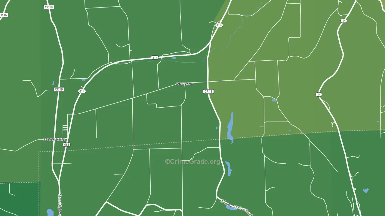 Moreland, NY Map of Vandalism Rates