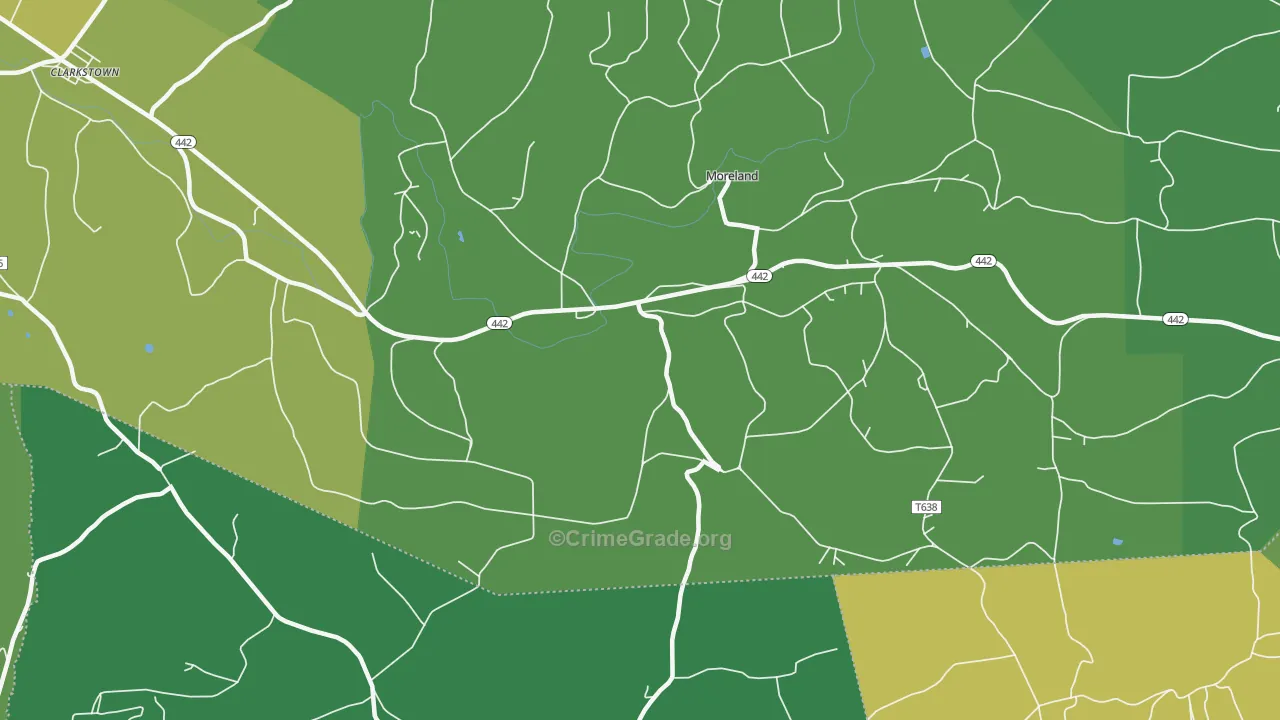 Moreland, PA Map of Vandalism Rates