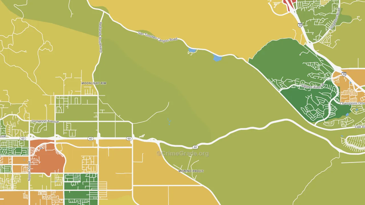 Moreno, CA Map of Vandalism Rates