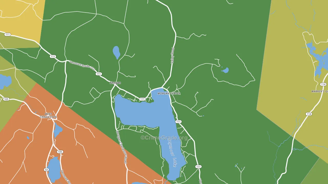Morgan Center, VT Map of Vandalism Rates