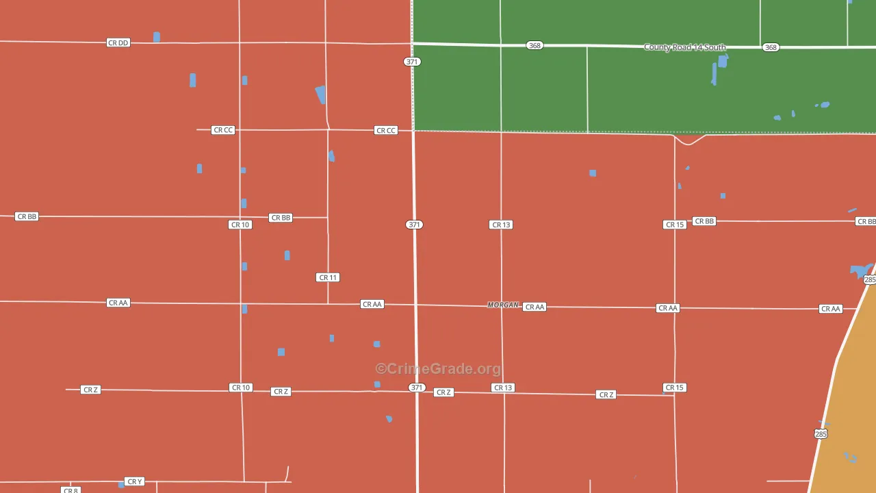 Morgan, CO Map of Vandalism Rates