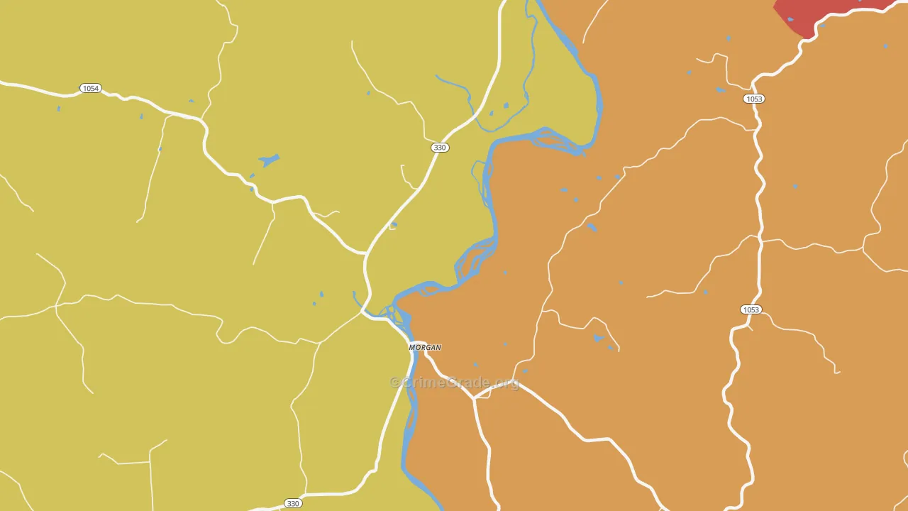 Morgan, KY Map of Vandalism Rates