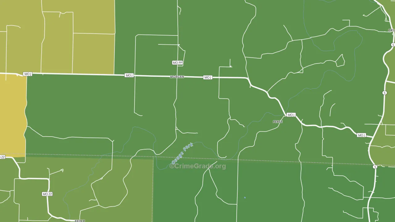 Morgan, MO Map of Vandalism Rates