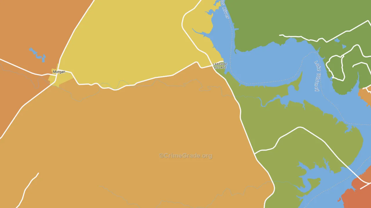 Morgan, TX Map of Vandalism Rates