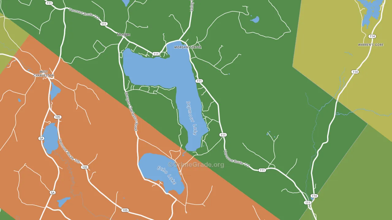 Morgan, VT Map of Vandalism Rates