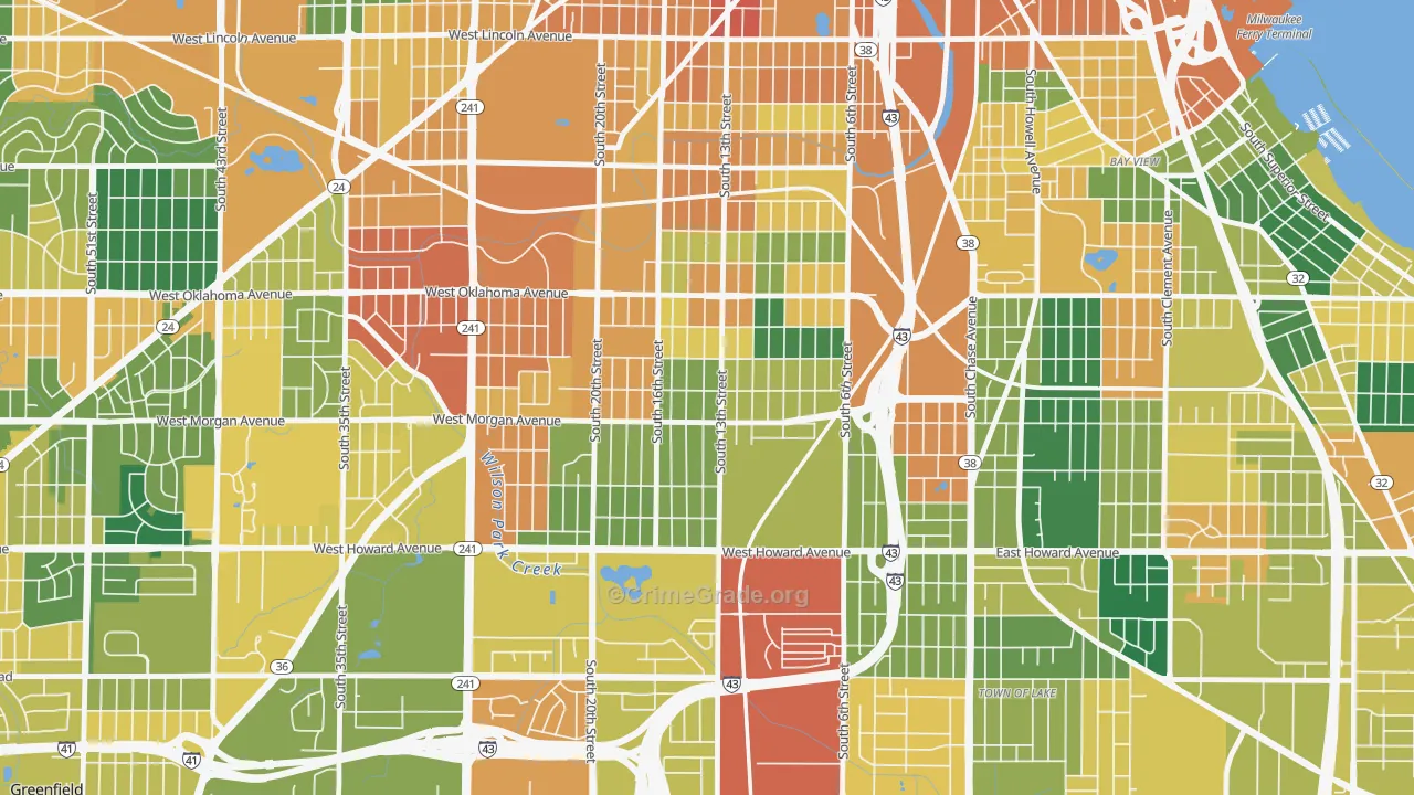 Morgandale, Milwaukee, WI Map of Vandalism Rates