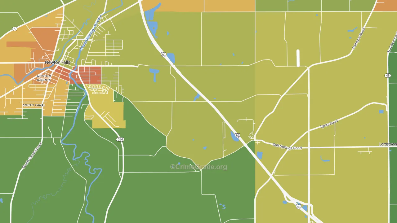 Morgandale, OH Map of Vandalism Rates