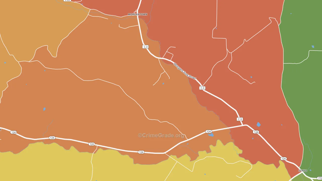 Morgantown, OH Map of Vandalism Rates