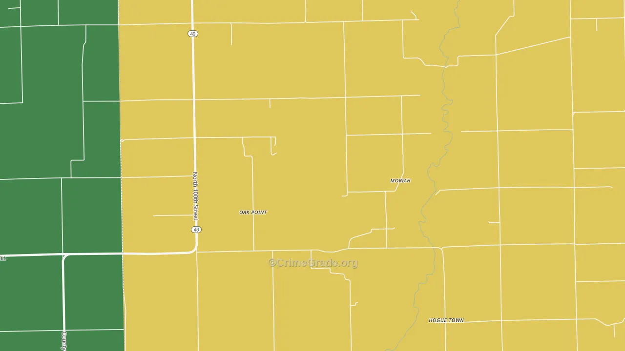 Moriah, IL Map of Vandalism Rates