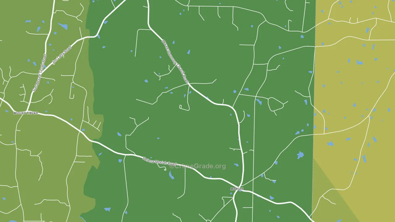 Moriah, NC Map of Vandalism Rates