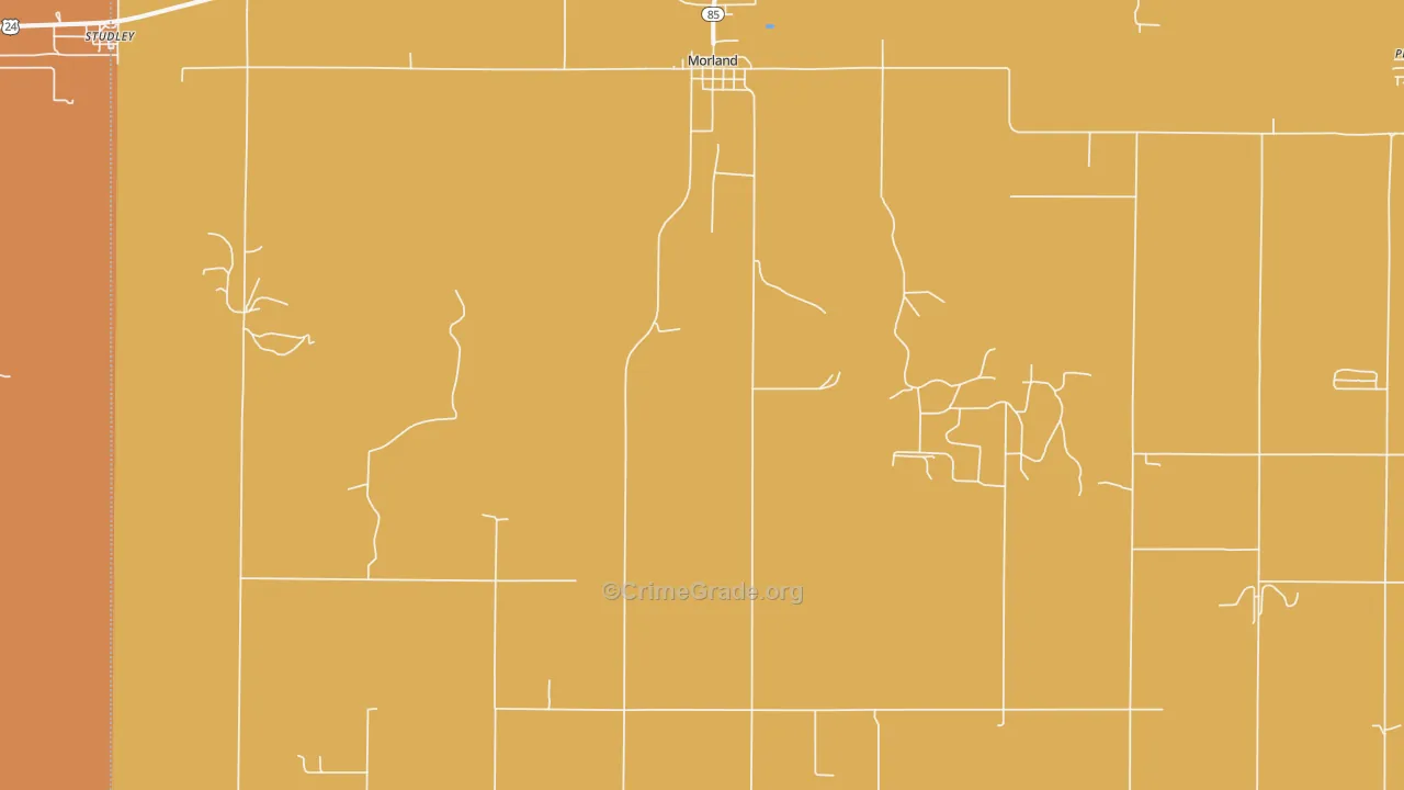 Morland, KS Map of Vandalism Rates