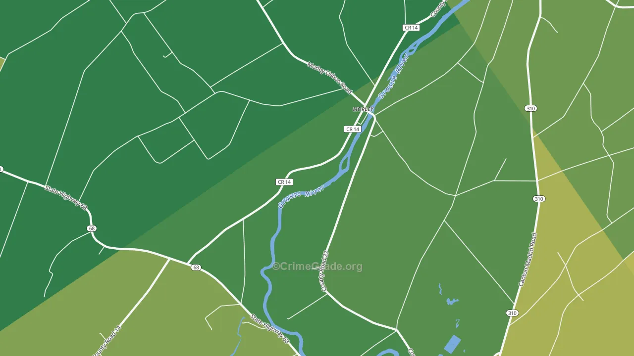 Morley, NY Map of Vandalism Rates
