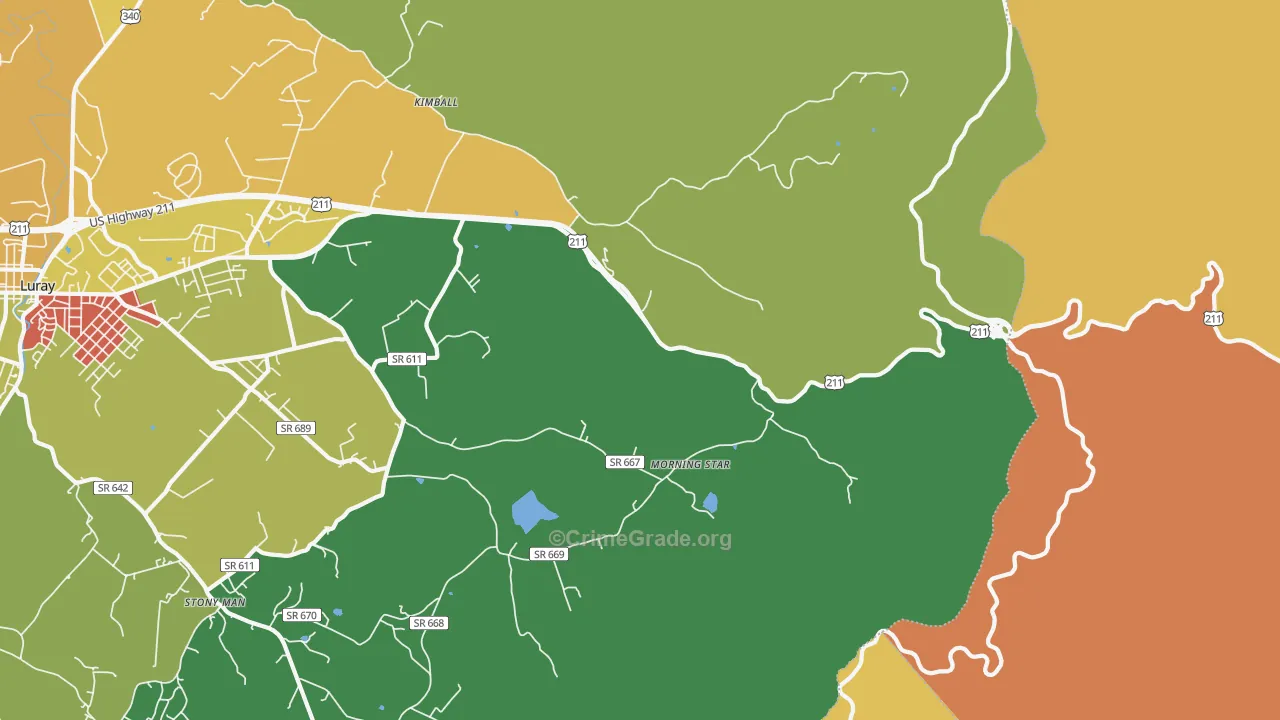 Morning Star, VA Map of Vandalism Rates