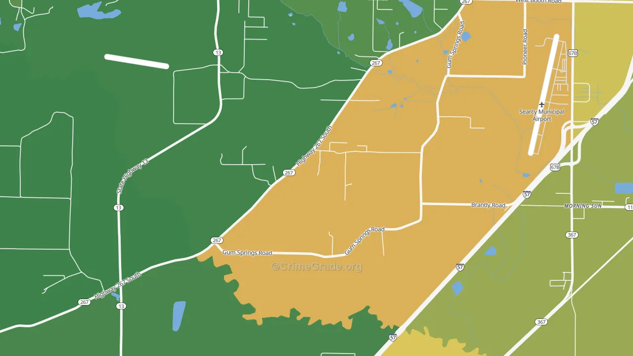 Morning Sun, AR Map of Vandalism Rates