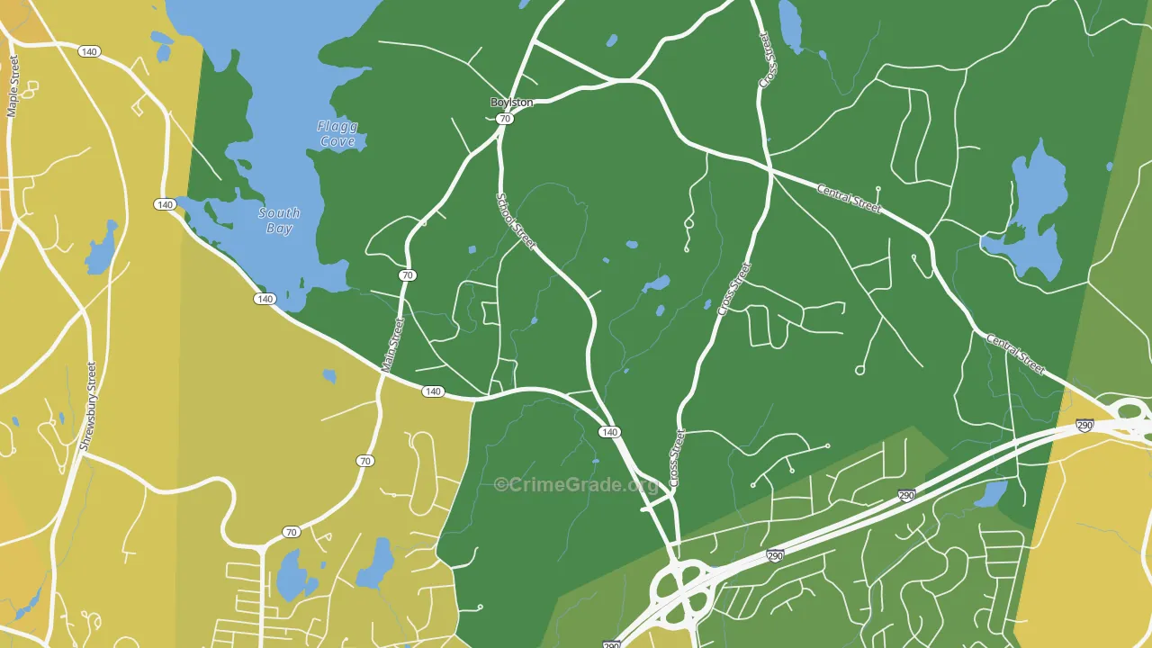 Morningdale, MA Map of Vandalism Rates