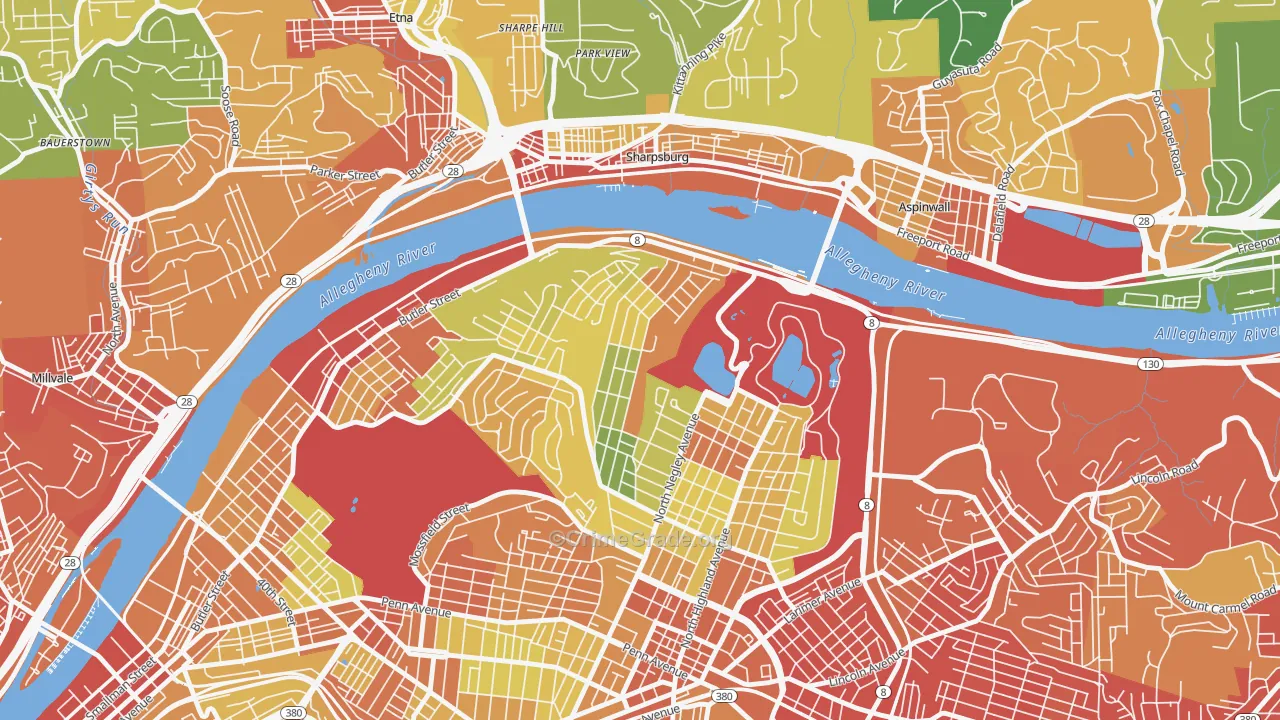 Morningside, Pittsburgh, PA Map of Vandalism Rates