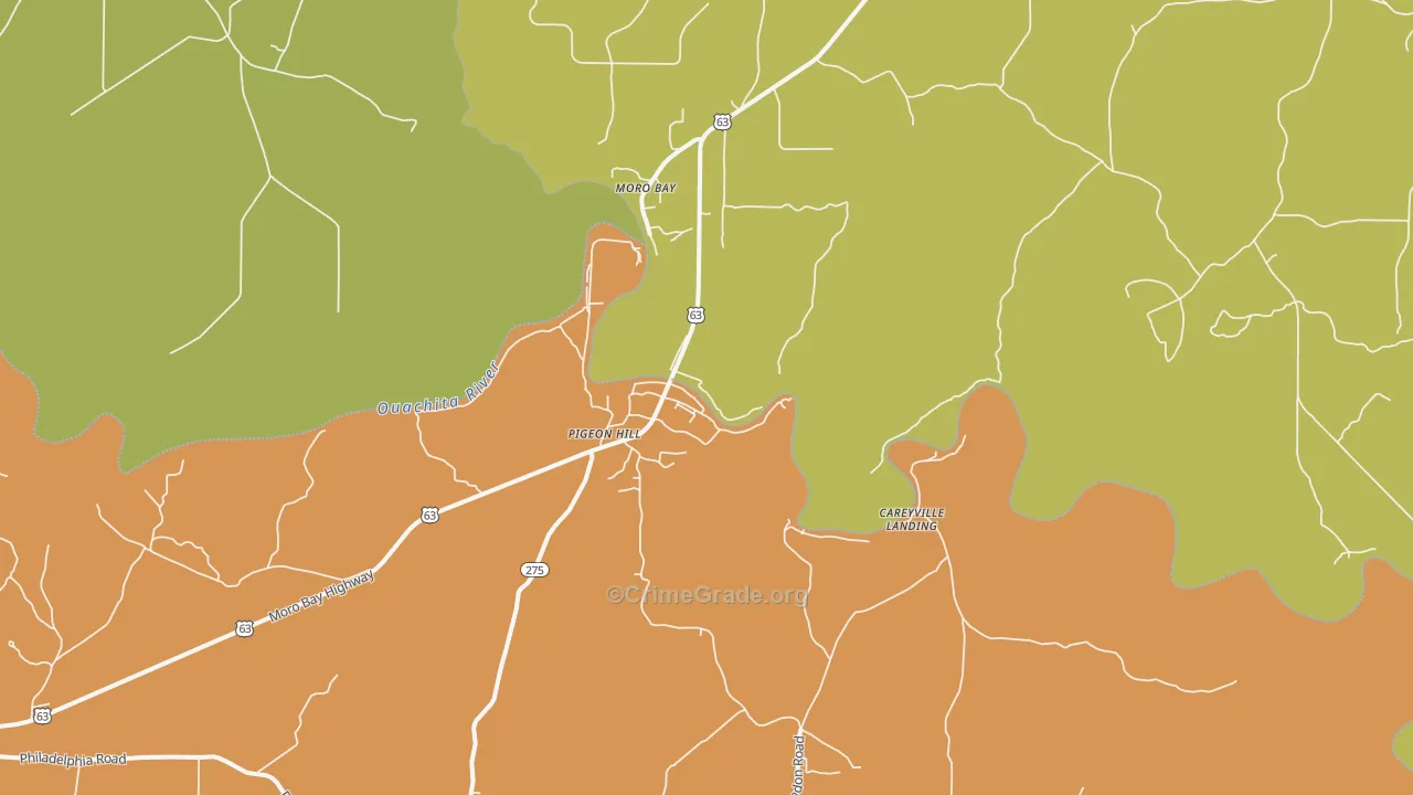 Moro Bay, AR Map of Vandalism Rates