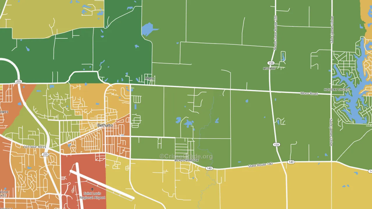 Moro, IL Map of Vandalism Rates