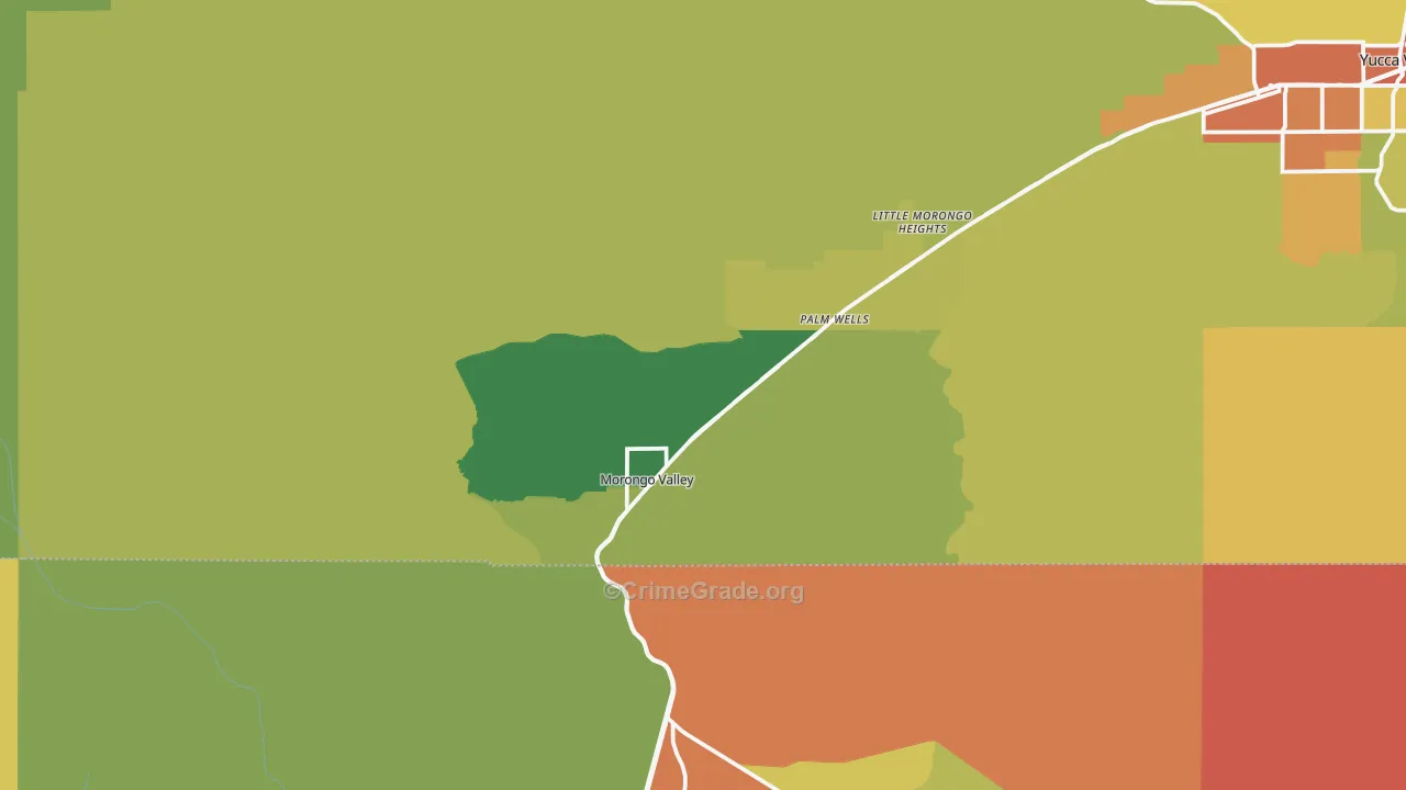 Morongo Valley, CA Map of Vandalism Rates