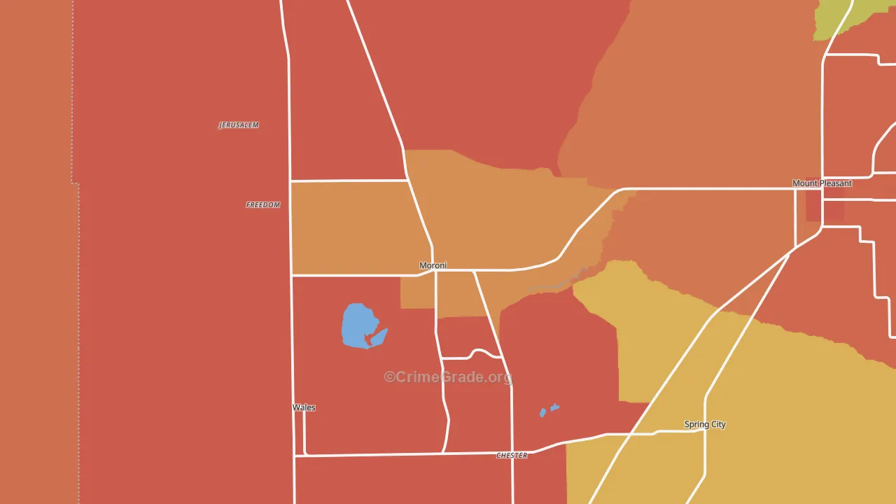Moroni, UT Map of Vandalism Rates