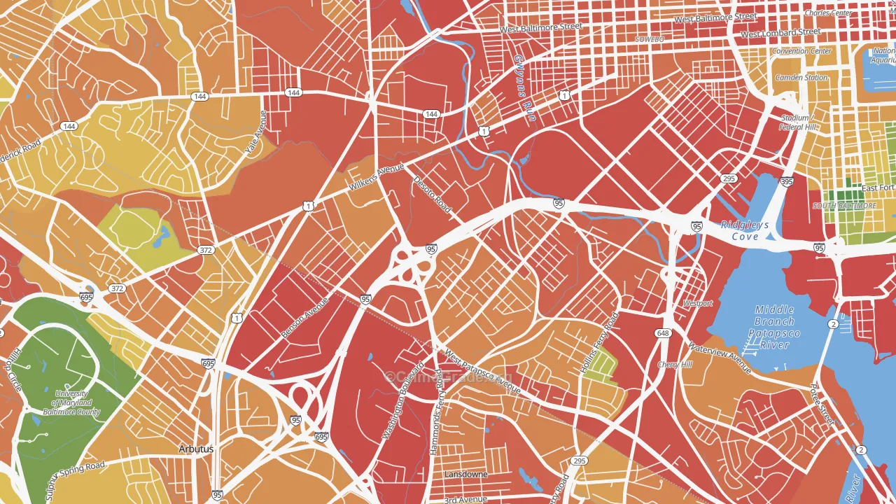 Morrell Park, Baltimore, MD Map of Vandalism Rates
