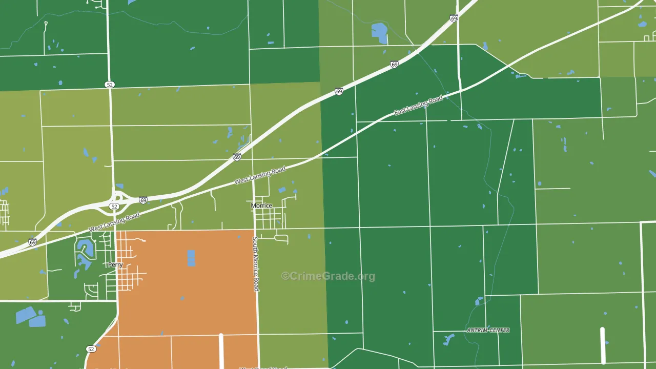 Morrice, MI Map of Vandalism Rates