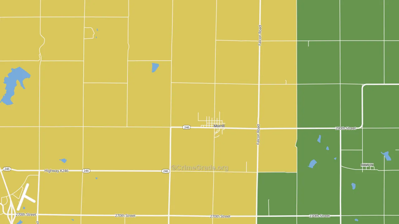 Morrill, KS Map of Vandalism Rates
