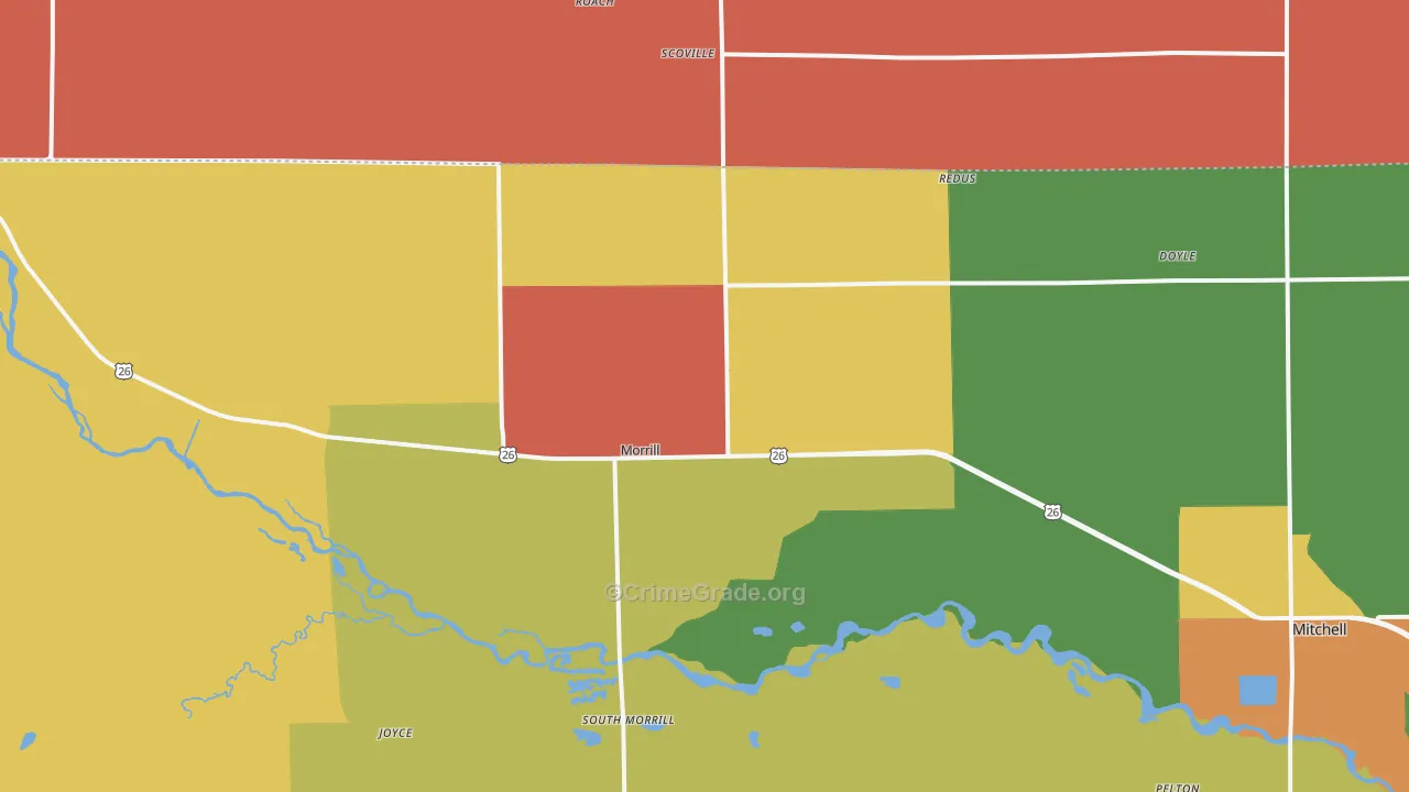Morrill, NE Map of Vandalism Rates