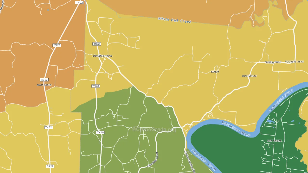Morris Chapel, TN Map of Vandalism Rates