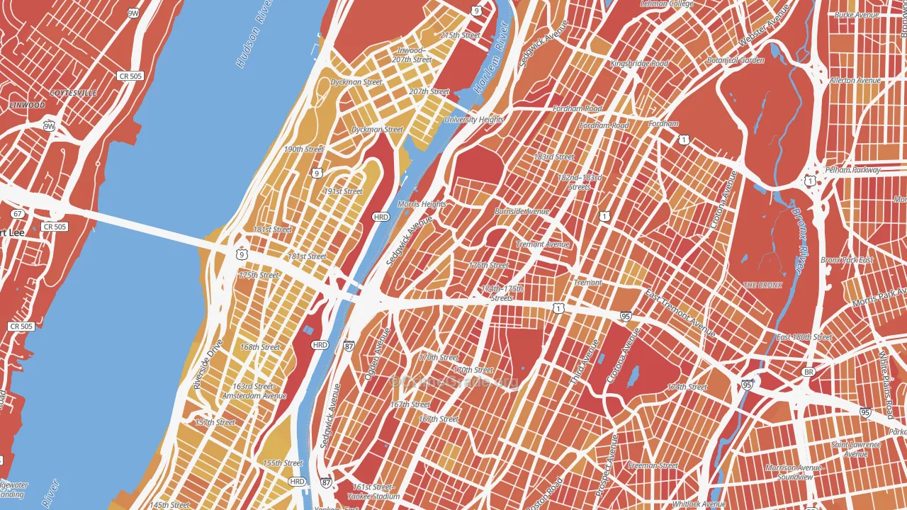 Morris Heights, Bronx, NY Map of Vandalism Rates
