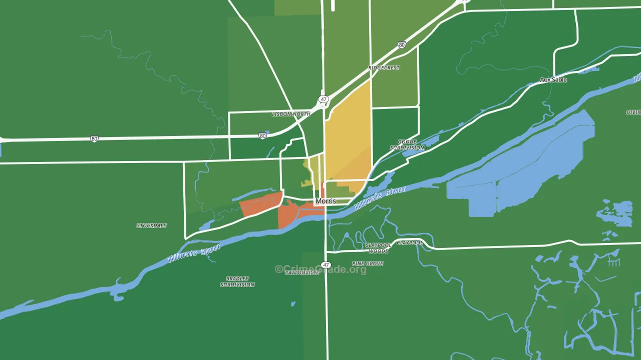 Morris, IL Map of Vandalism Rates