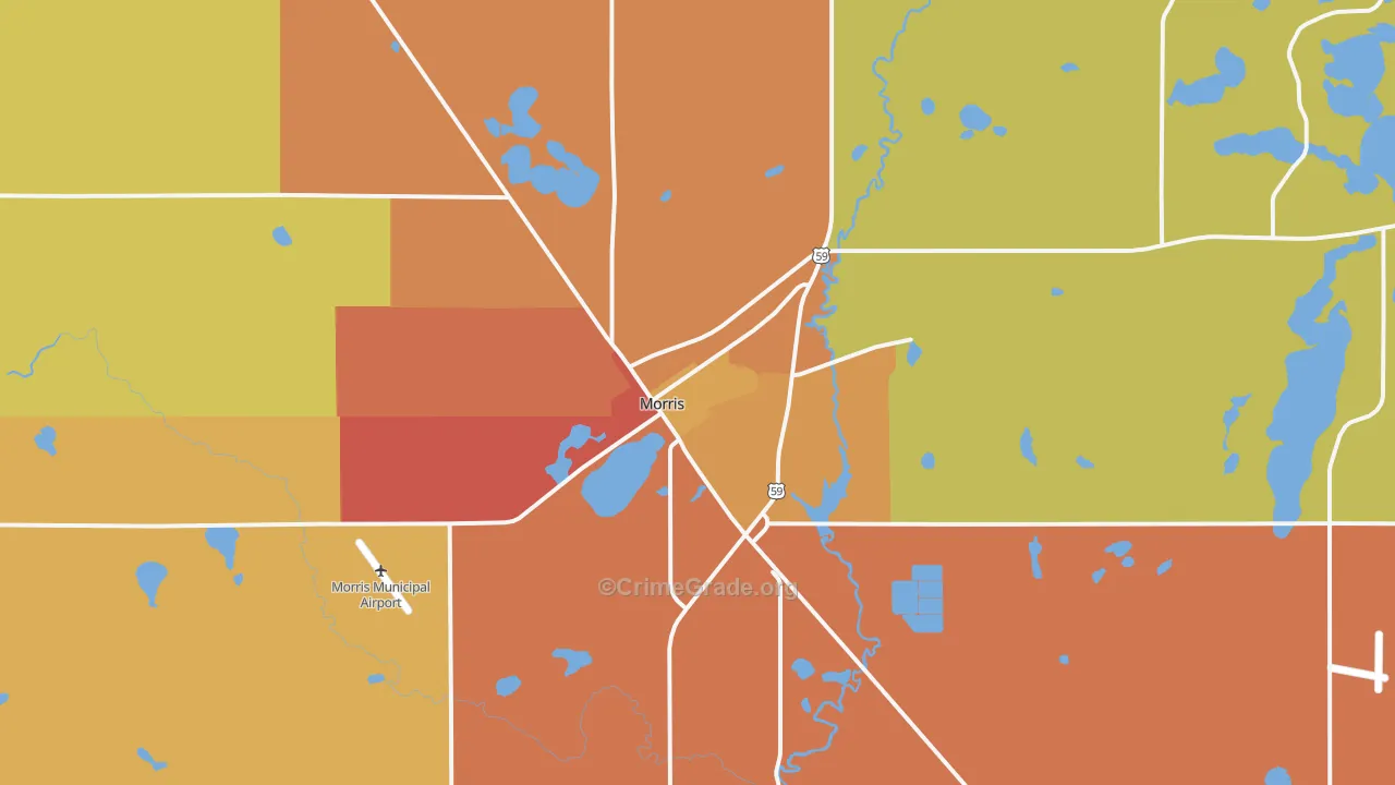 Morris, MN Map of Vandalism Rates
