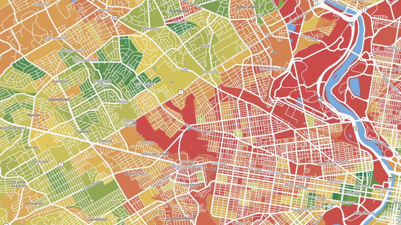 Morris Park, Philadelphia, PA Map of Vandalism Rates