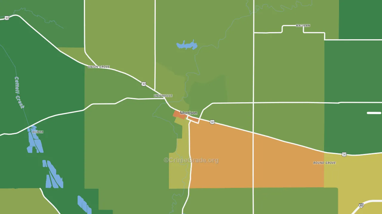 Morrison, IL Map of Vandalism Rates