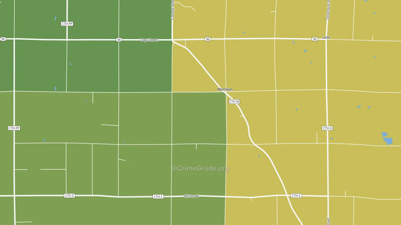 Morrison, WI Map of Vandalism Rates