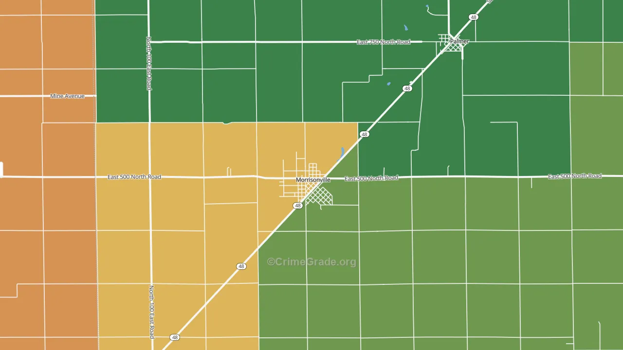 Morrisonville, IL Map of Vandalism Rates